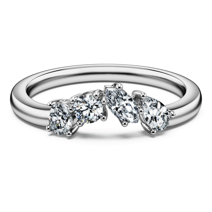 swarovski galaxy ring  laboratory grown diamonds 1 4 ct tw  18k white gold