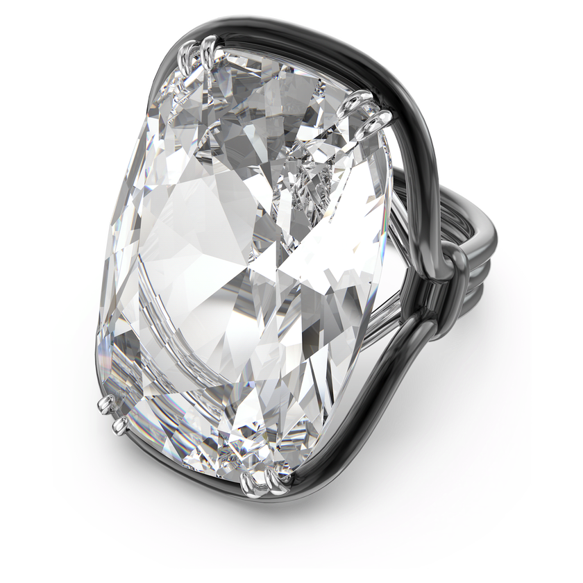 swarovski harmonia cocktail ring  oversized crystal  white  mixed metal finish