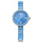 swarovski matrix bangle watch  swiss made  crystal bracelet  blue  stainless steel