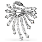 swarovski the vienna collection brooch  swan  white  ruthenium plated