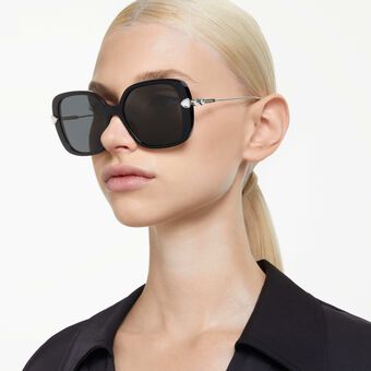swarovski sunglasses  oversized  square shape  sk6011  black