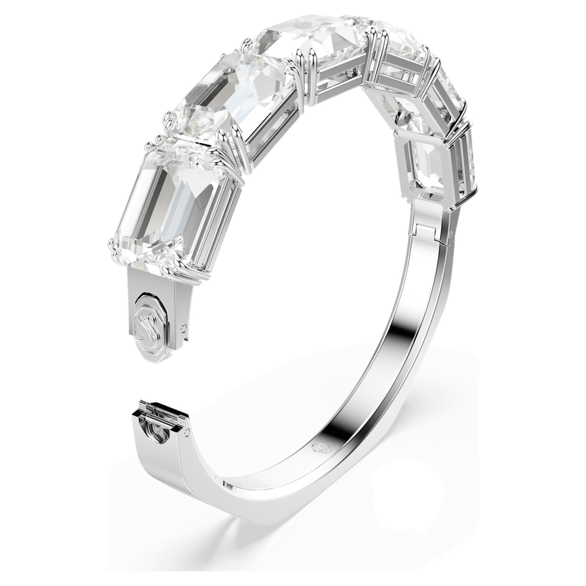 swarovski millenia bangle  octagon cut  white  rhodium plated