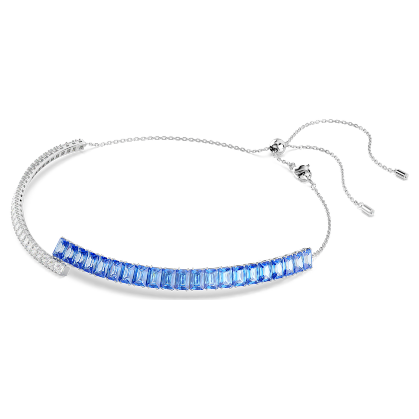 swarovski matrix choker  mixed cuts  blue  rhodium plated