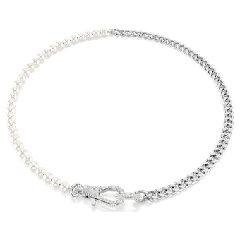 swarovski dextera necklace pav crystal pearl white rhodium plated