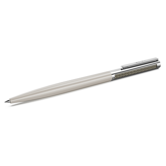 swarovski matrix tennis ballpoint pen  beige lacquered  chrome plated