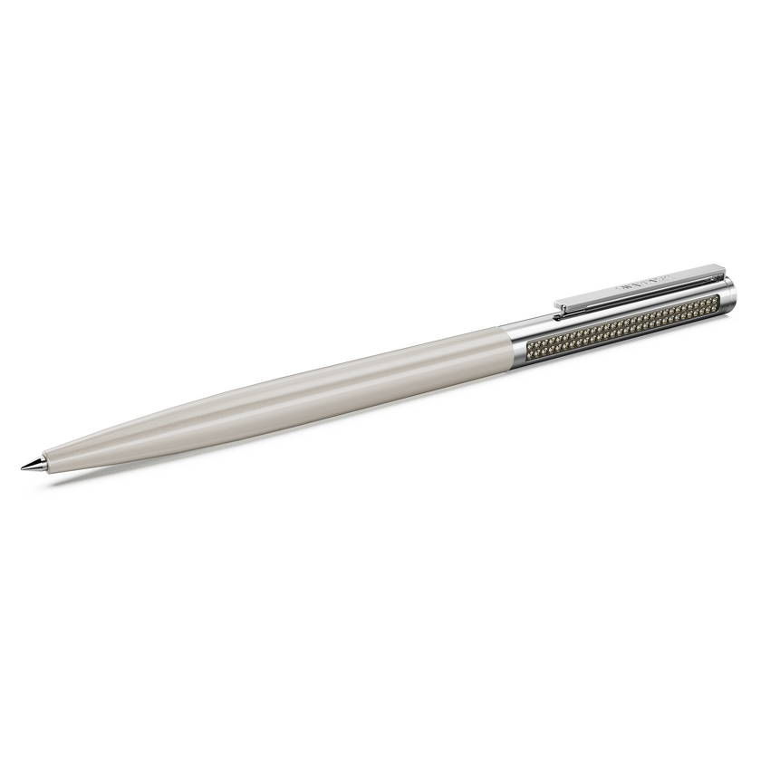 swarovski matrix tennis ballpoint pen  beige lacquered  chrome plated
