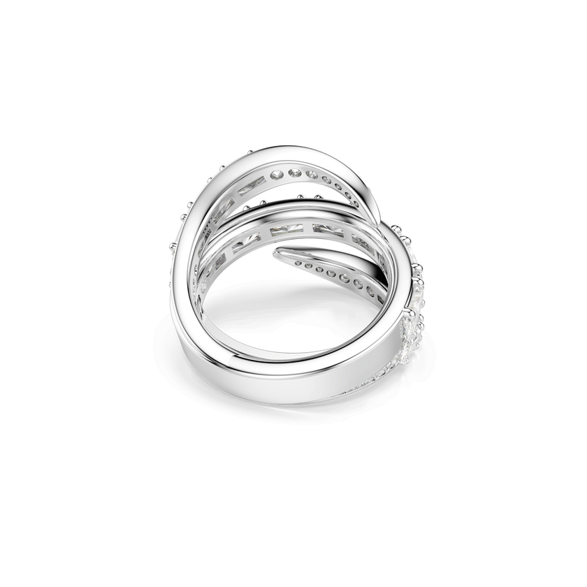 swarovski vienna ring  mixed cuts  swan  white  rhodium plated