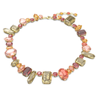 Gema necklace, Mixed cuts, Multicolored, Gold-tone plated