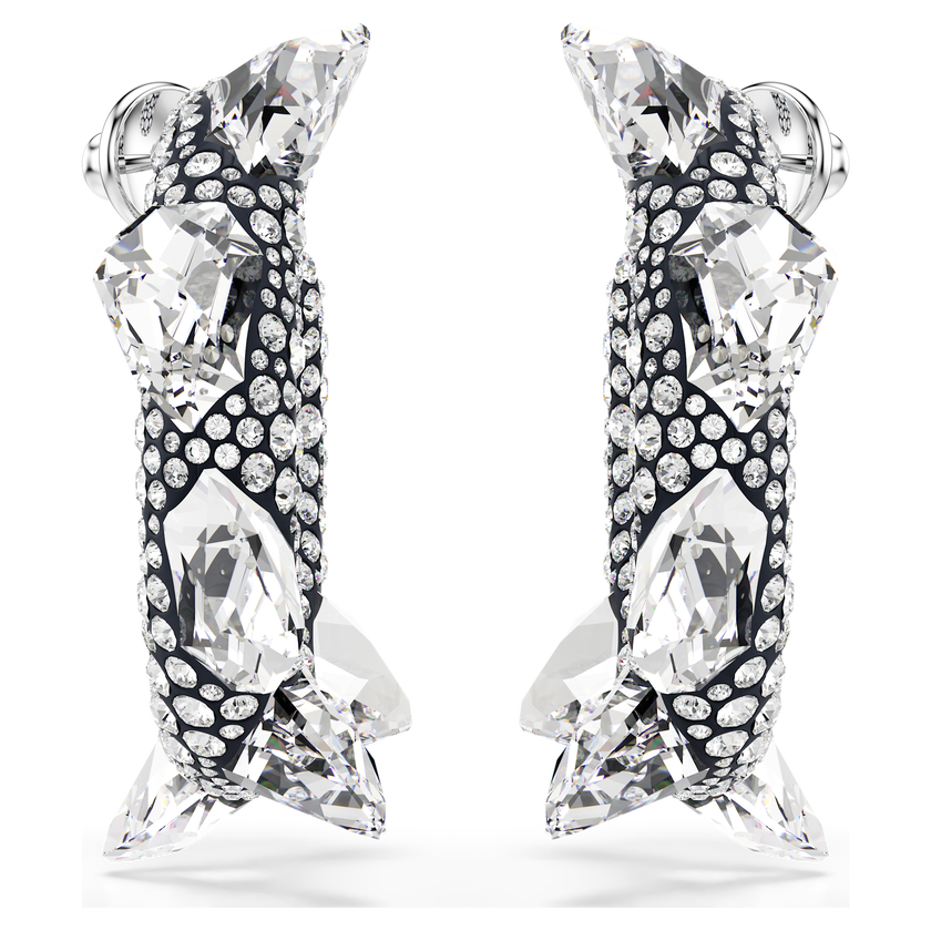 swarovski sublima hoop earrings  spike  white  rhodium plated
