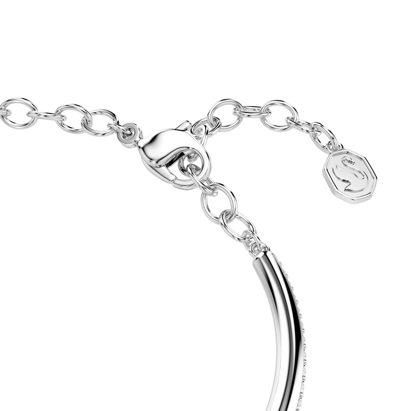 swarovski dextera bangle  round cut  white  rhodium plated