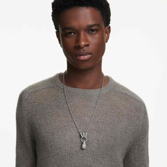 swarovski sublima pendant  mixed cuts  white  ruthenium plated