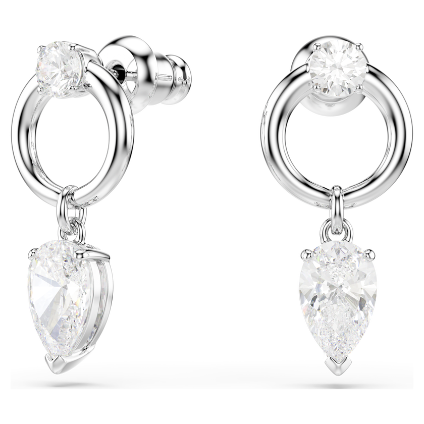 swarovski mesmera drop earrings  mixed cuts  white  rhodium plated