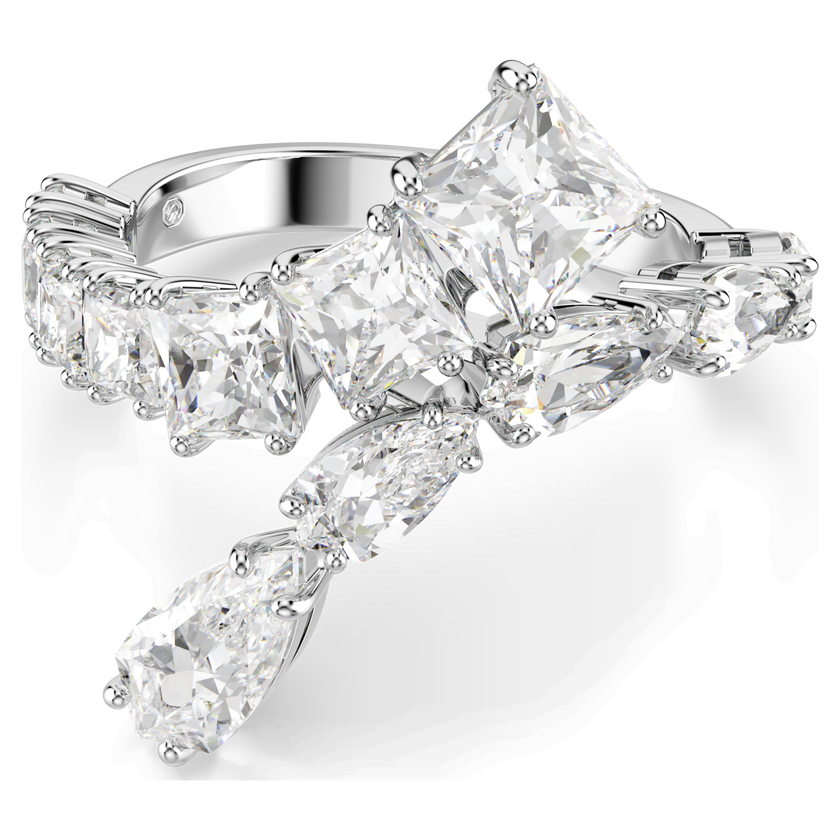 swarovski matrix ring  mixed cuts  white  rhodium plated