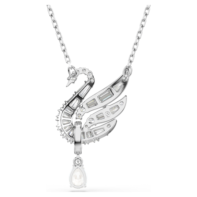 swarovski swan vienna pendant  swan  white  rhodium plated