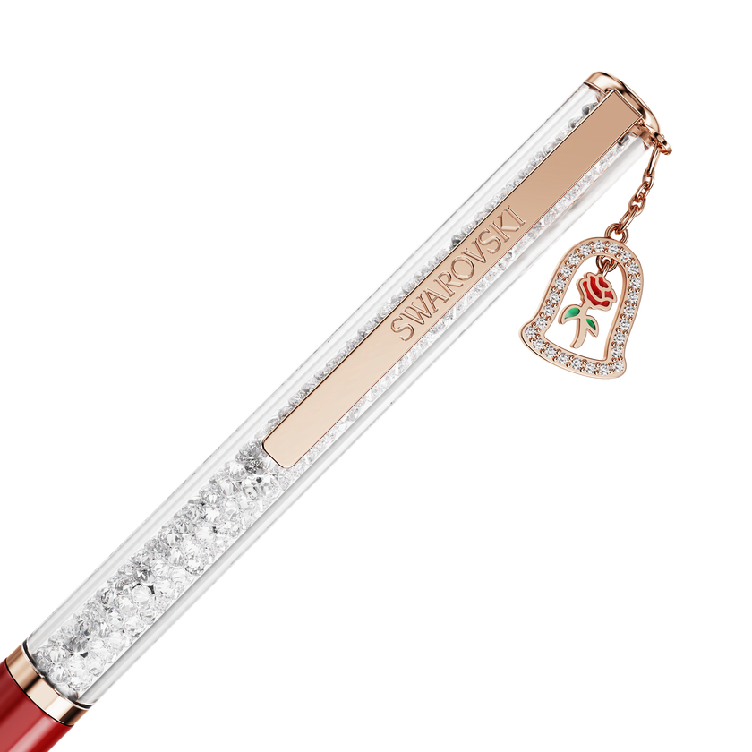 swarovski crystalline ballpoint pen  bell  red lacquered  rose gold tone plated