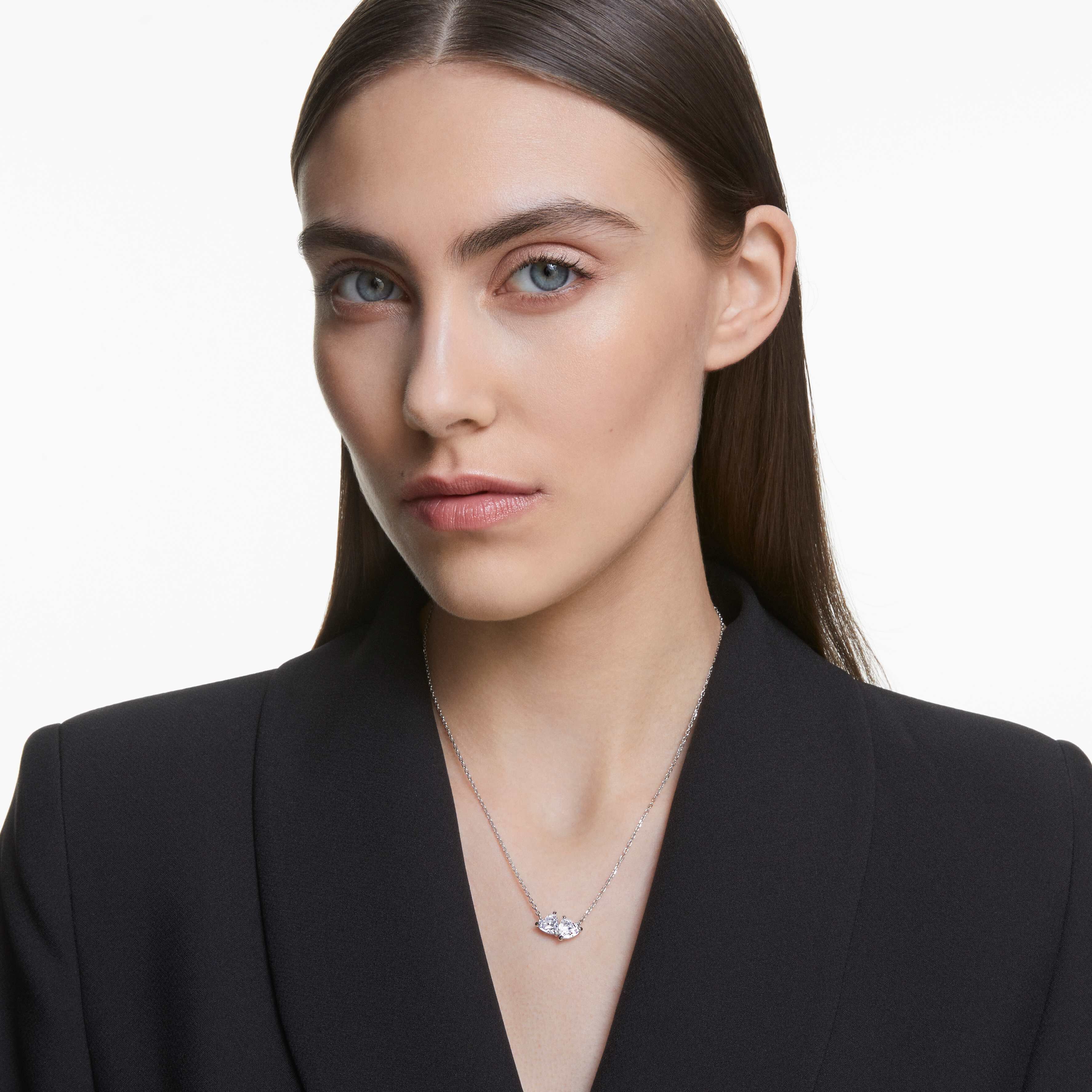 swarovski mesmera necklace  heart  white  rhodium plated