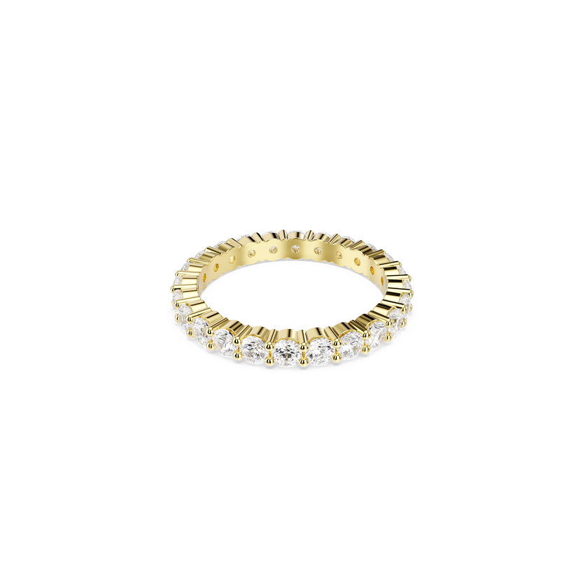 swarovski matrix vittore band ring  round cut  white  gold tone plated