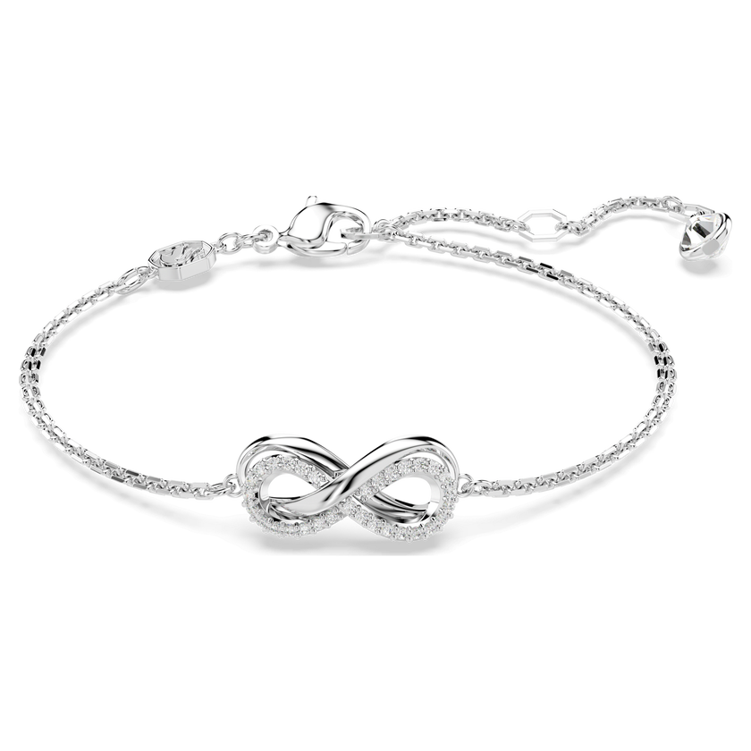 swarovski hyperbola bracelet  infinity  white  rhodium plated