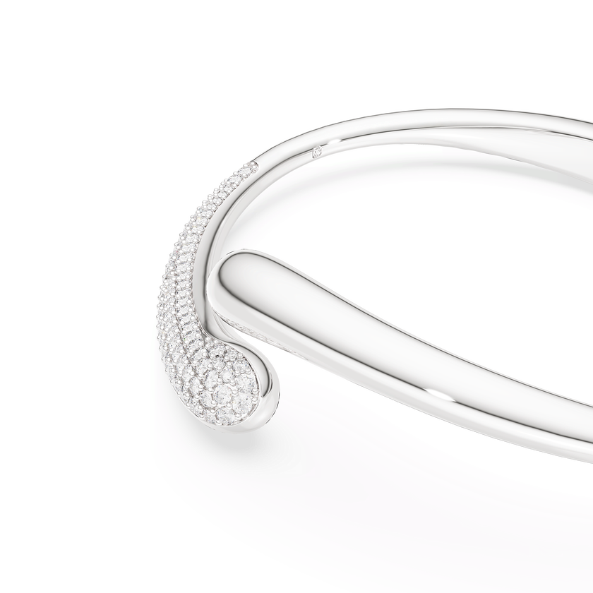 swarovski classica bangle  intertwining  round cut  white  sterling silver