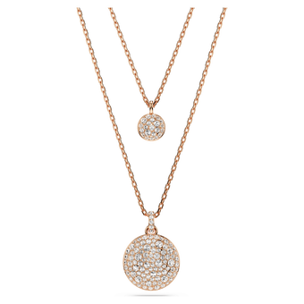 swarovski sublima layered pendant  white  18k rose gold finish