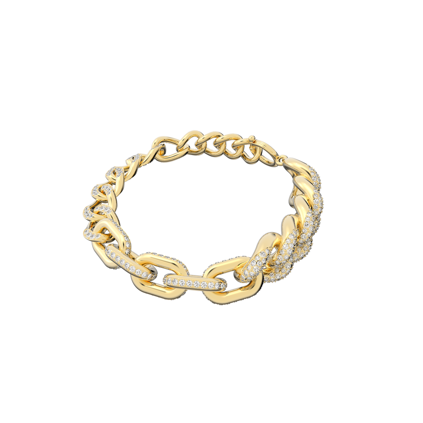 Dextera bracelet,  Pavé crystal, Gold-tone plated