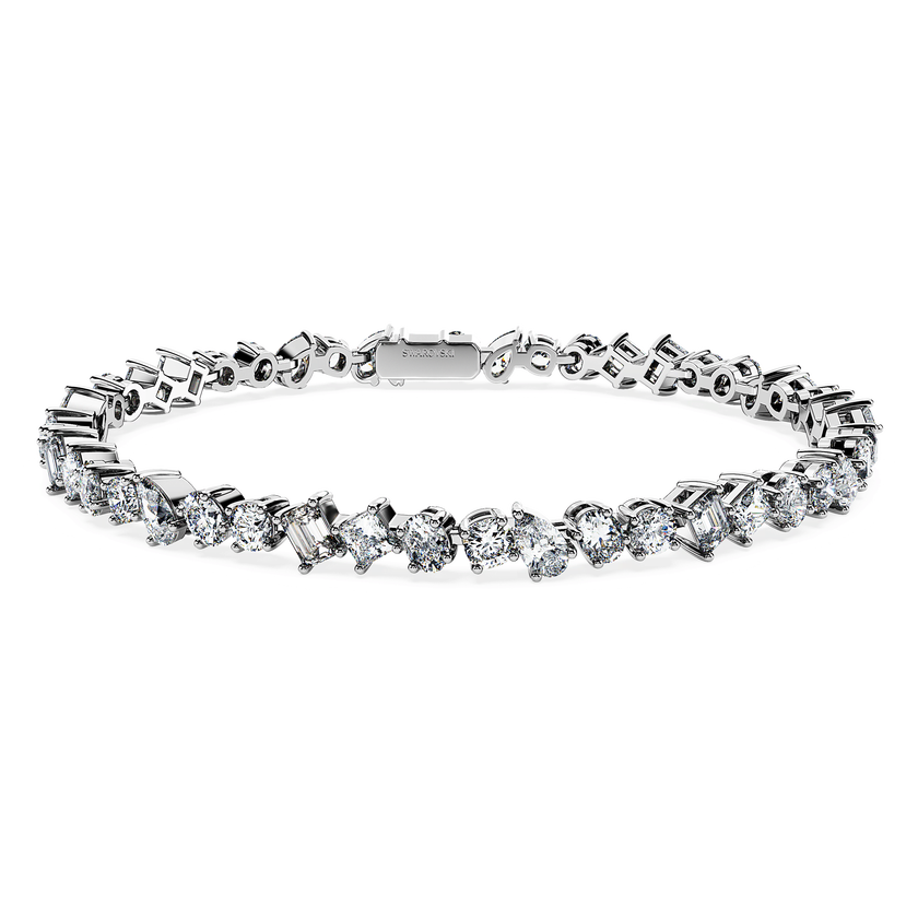 swarovski galaxy tennis bracelet  laboratory grown diamonds 5 ct tw  18k white gold