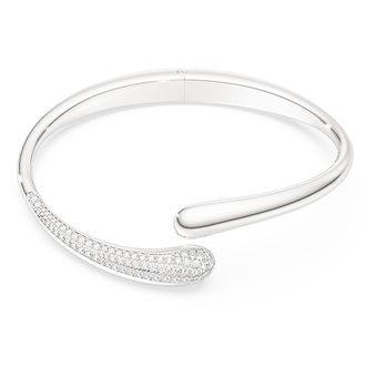 swarovski classica bangle  intertwining  round cut  white  sterling silver