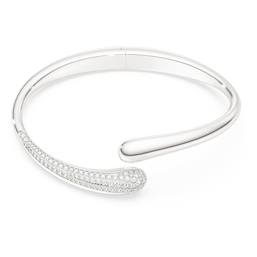 swarovski classica bangle  intertwining  round cut  white  sterling silver