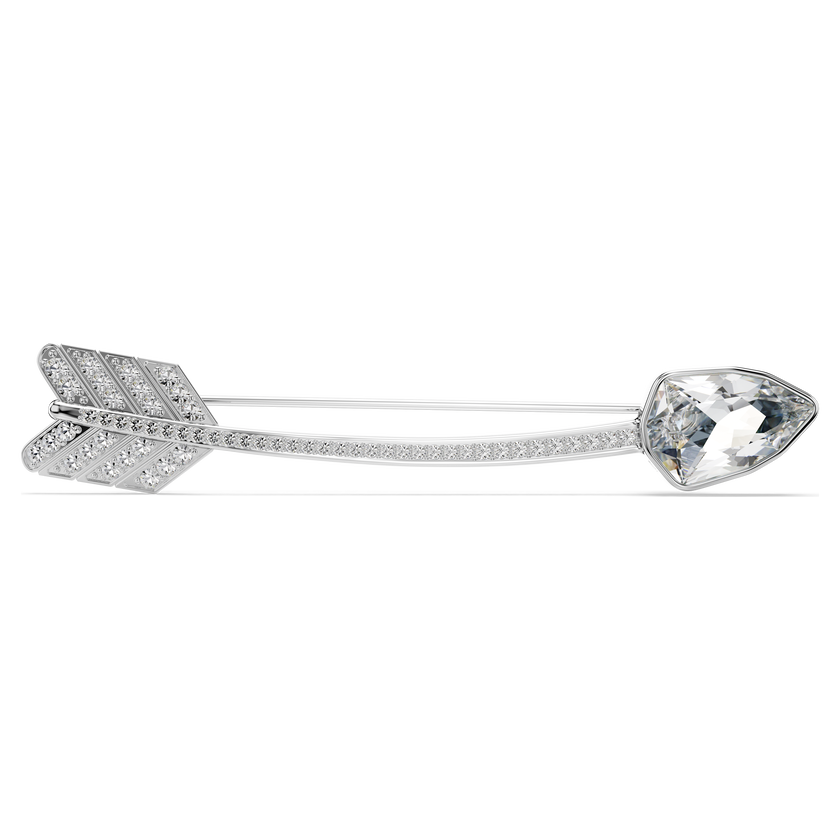 swarovski idyllia brooch  mixed cuts  arrow  white  rhodium plated