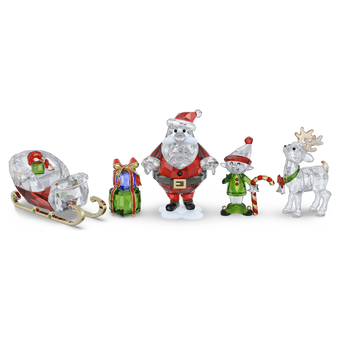 swarovski holiday cheers santa story set