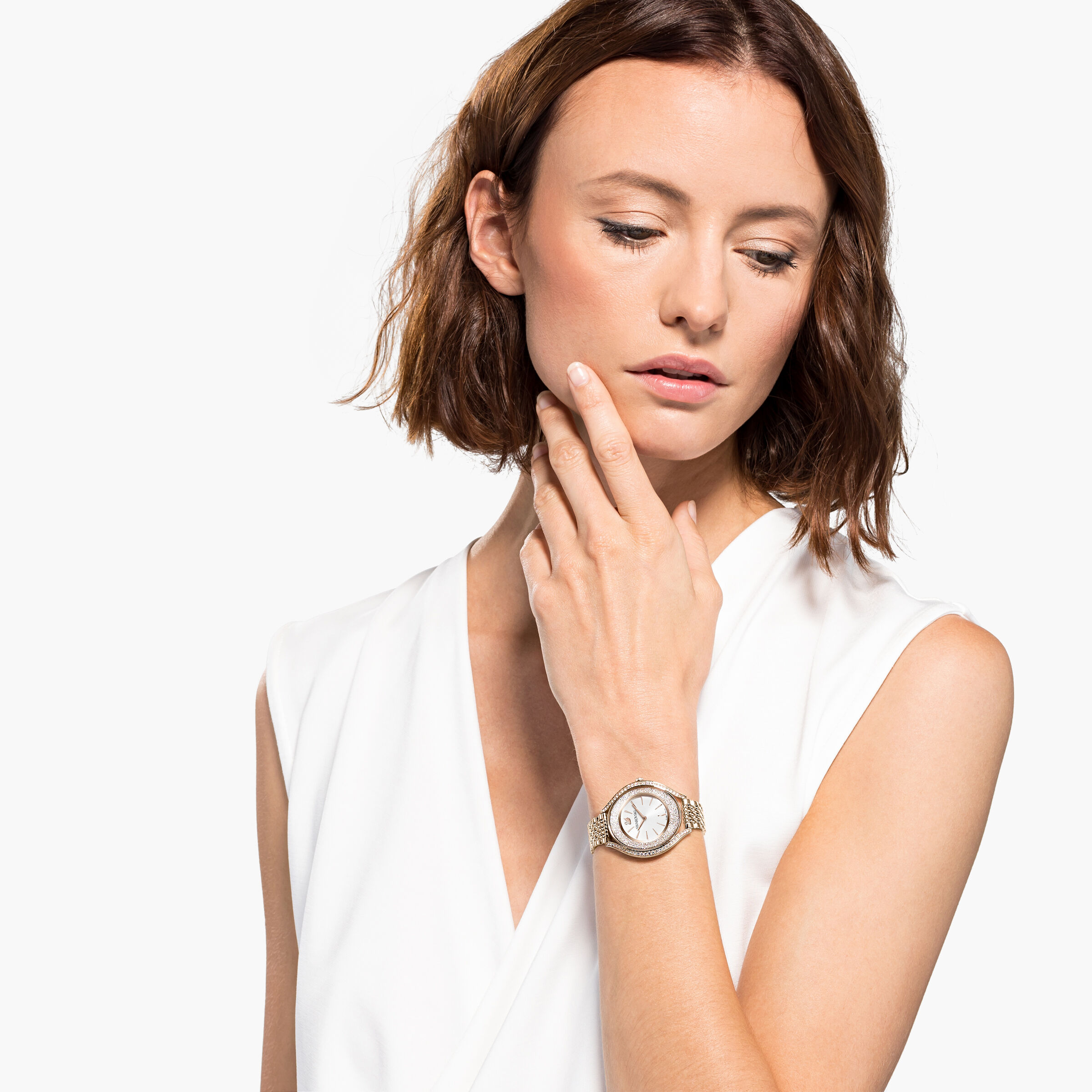Swarovski shop watch gold