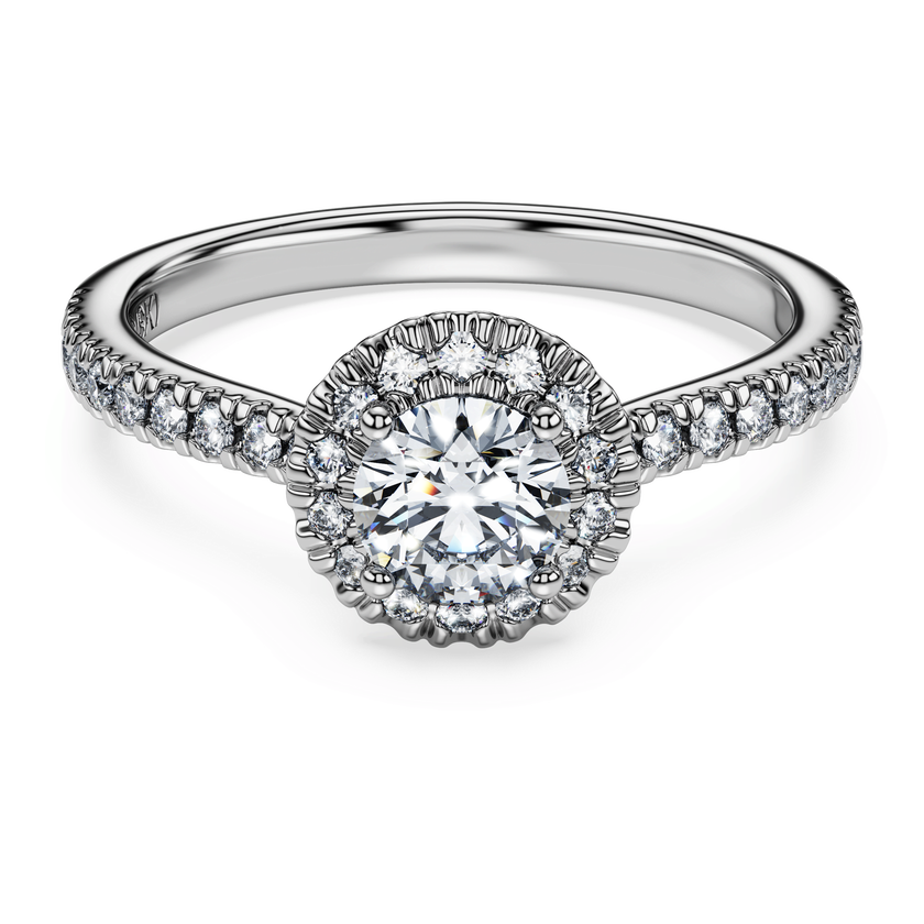 swarovski eternity halo solitaire ring  laboratory grown diamonds 0 8 ct tw  18k white gold