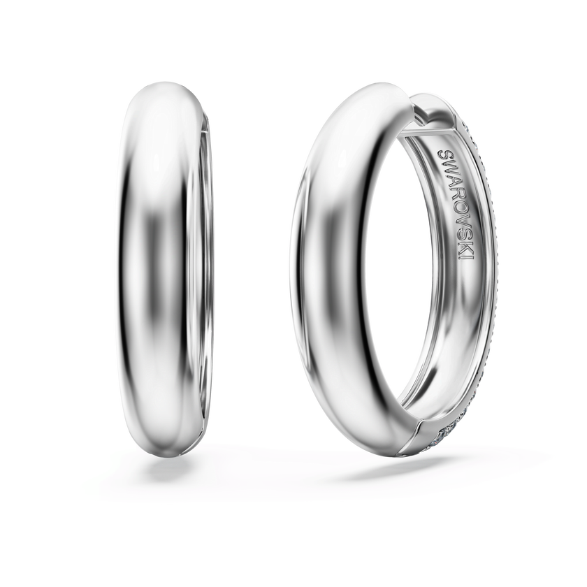 swarovski eternity hoop earrings  laboratory grown diamonds 2 ct tw  18k white gold