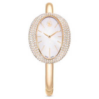 swarovski imber bangle watch  swiss made  metal bracelet  gold tone  champagne gold tone finish