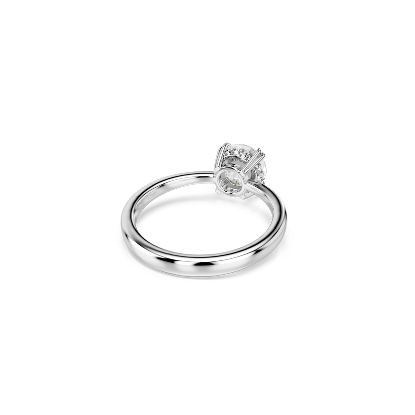swarovski stilla cocktail ring  round cut  white  silver tone finish