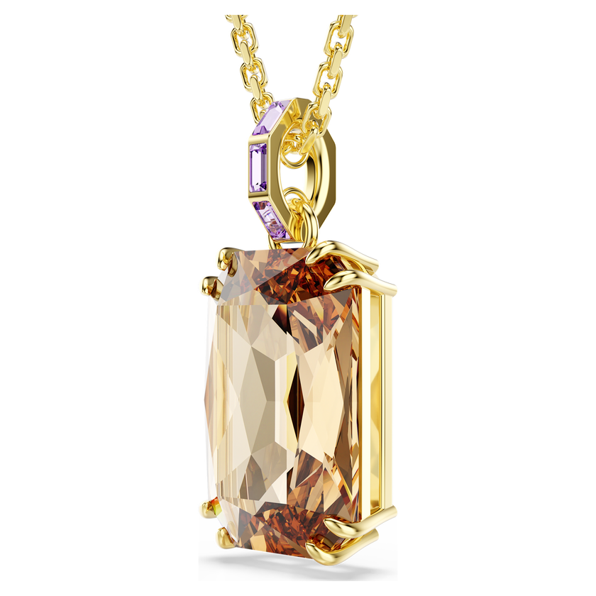 swarovski millenia pendant  octagon cut  caramel  gold tone plated