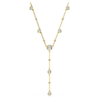 swarovski imber y necklace  round cut  scattered design  white  gold tone plated