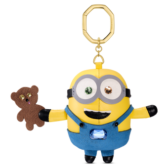 swarovski minions bag charm  multicolored  gold tone plated