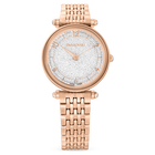Crystalline Wonder watch, Swiss Made, Metal bracelet, Rose gold tone, Rose gold-tone finish