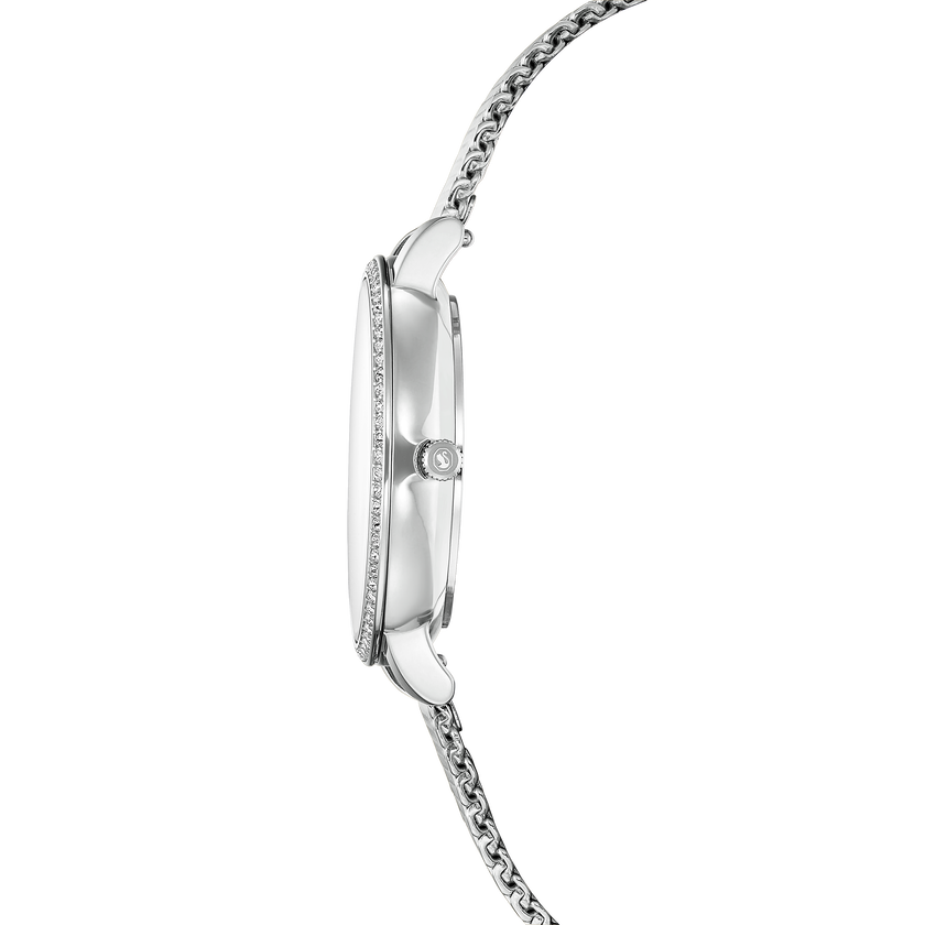swarovski clarica watch  swiss made  metal bracelet  silver tone  stainless steel