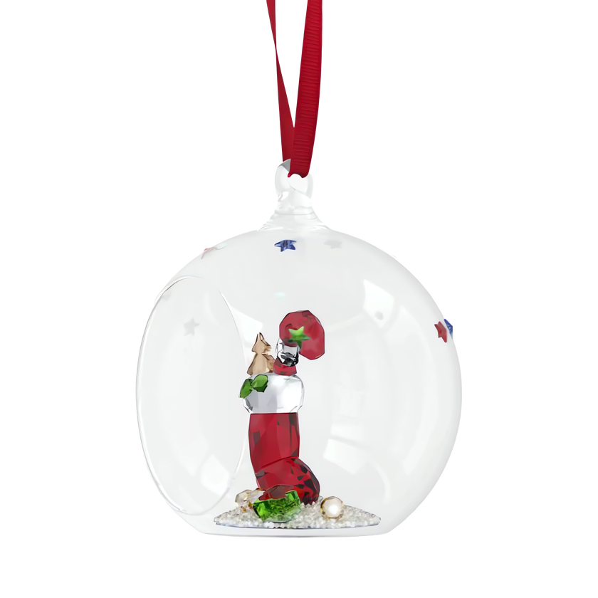 swarovski holiday cheers stocking and candy ball ornament