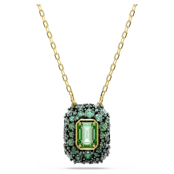swarovski sublima pendant  octagon cut  green  18k gold finish