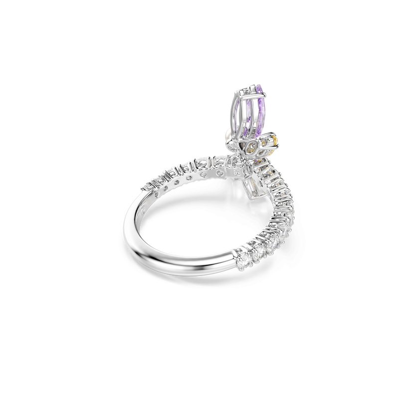 ariana grande x swarovski motif ring  mixed cuts  dragonfly  multicolored  rhodium plated