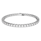 swarovski matrix tennis bracelet  round cut  white  rhodium plated