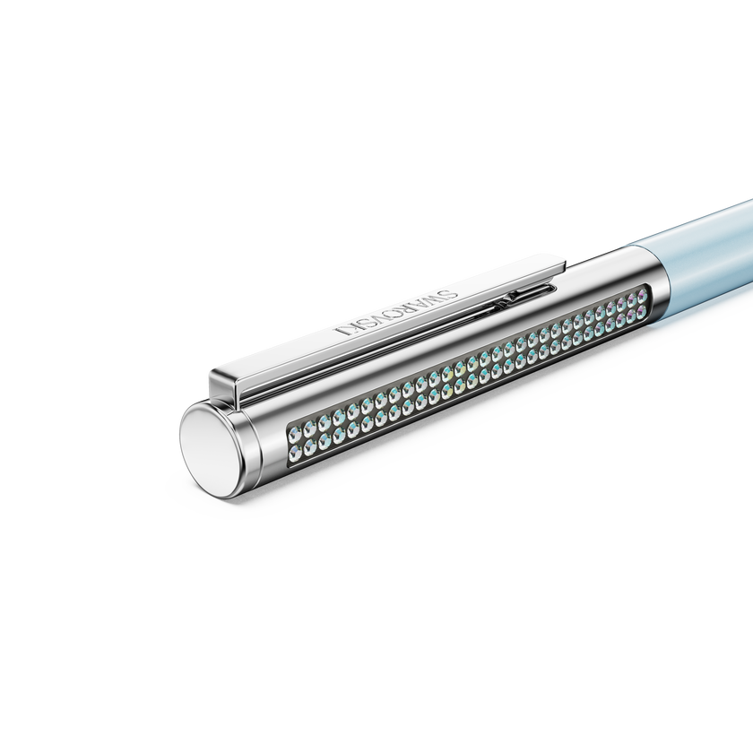 swarovski matrix tennis ballpoint pen  blue  chrome plated