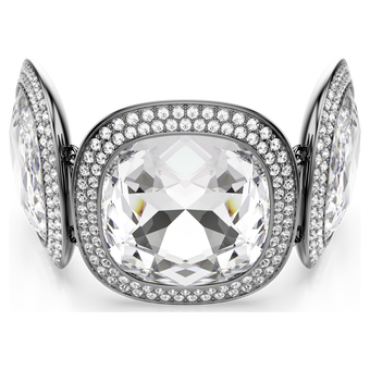swarovski una angelic bracelet  cushion cut  white  ruthenium plated