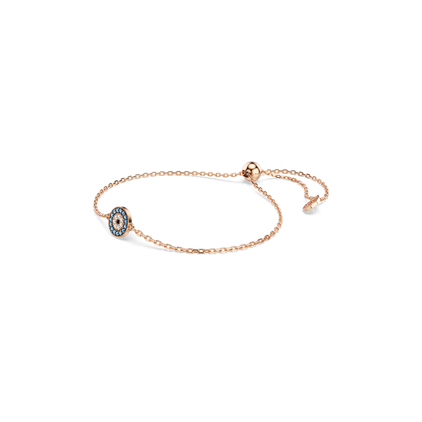 swarovski luckily bracelet  pav   eye  blue  rose gold tone plated