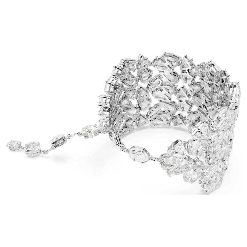 swarovski mesmera bracelet  mixed cuts  white  rhodium plated