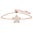 Stella bracelet, Kite cut, Star, White, Rose gold-tone plated