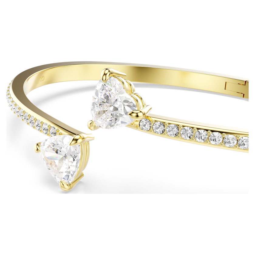 swarovski mesmera attract bangle  heart  white  gold tone plated